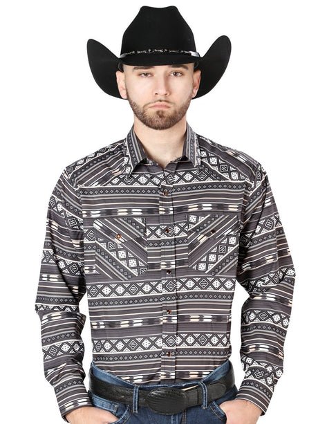 Brown Long Sleeve Cowboy Shirt 44217 - Diana Zapateria Inc