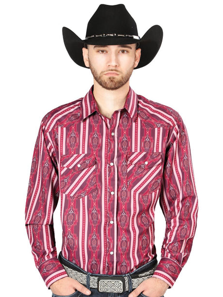 Burgundy Long Sleeve Cowboy Shirt 44221 - Diana Zapateria Inc