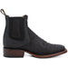 Caiman Belly Print Square Toe Ankle Boots - Black - Hooch Boots