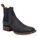 Caiman Belly Print Square Toe Ankle Boots - Black - Hooch Boots