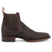 Caiman Belly Print Square Toe Ankle Boots - Chocolate - Hooch Boots