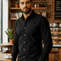 Camisa Elegante para Hombre de Manga Larga con Botones y Pequeños Brillos- Contti - Contti