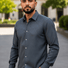 Camisa Elegante para Hombre de Manga Larga con Botones y Pequeños Brillos- Contti - Contti