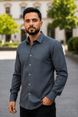 Camisa Elegante para Hombre de Manga Larga con Botones y Pequeños Brillos- Contti - Contti