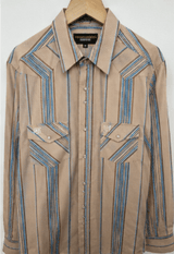 Camisa Vaquera Boton de Perla de Manga Larga con Rayas-American West - American West