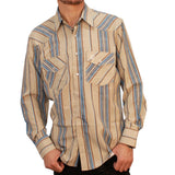 Camisa Vaquera Boton de Perla de Manga Larga con Rayas-American West - American West