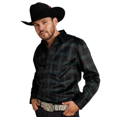 Camisa Vaquera De Cuadros con una Bolsa Y Bordado de Caballo - White Diamond - White Diamonds Boots