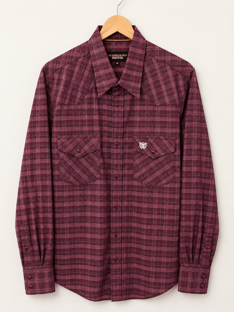 Camisa Vaquera de Manga Larga Cuadros – The American West - American West