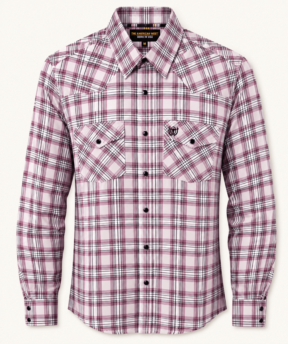 Camisa Vaquera de Manga Larga Cuadros – The American West - American West