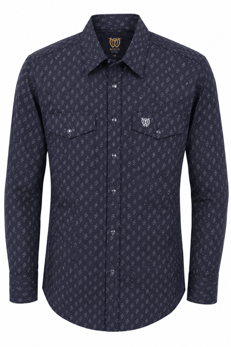 Camisa Western para Hombre de Manga Larga con Estampado-American West - American West