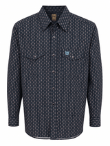 Camisa Western para Hombre de Manga Larga con Estampado Azul -American West - American West