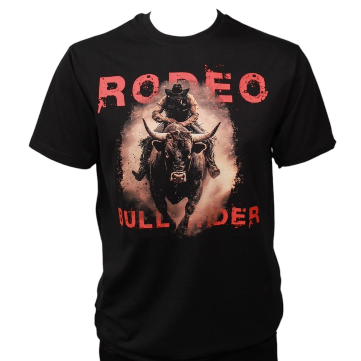 Camiseta Casual Manga Corta Bull Rider Rojo - CaballoBronco.com