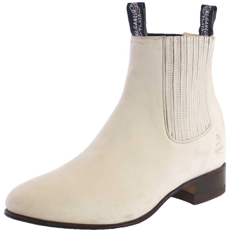 Canelo Charro Boot Suede In Bone 229 - Diana Zapateria Inc