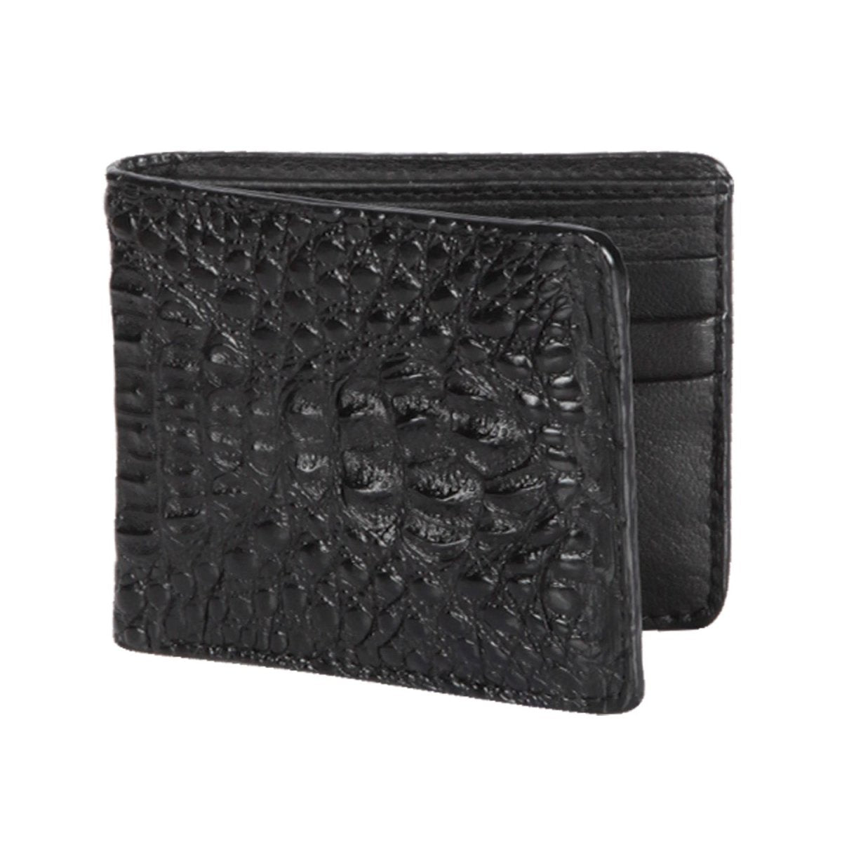 Cartera de Caiman Cocodrilo Lomo Original Color Negro - Los Altos Boots - Los Altos Boots