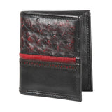 Cartera de Piel Cuero con Avestruz Original Color Negro Rojizo - Los Altos Boots - Los Altos Boots