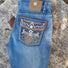 Centenario Bootcut Denim Jeans With Embroidery on the Back Pocket - Diana Zapateria Inc