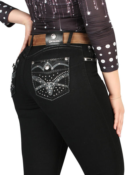 Centenario Hip - Up Bootcut Denim Jeans - Black 45319 - Diana Zapateria Inc