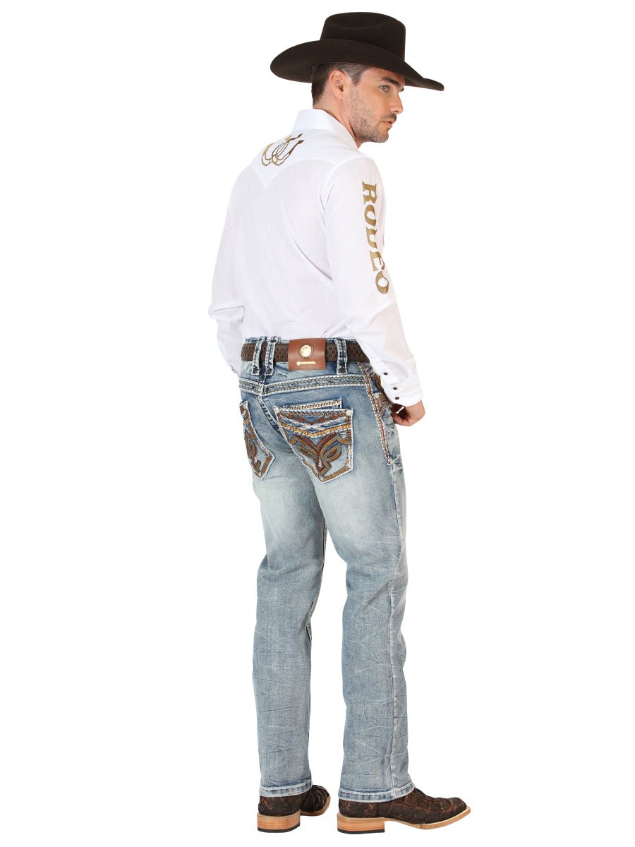 Centenario Men's Premium Denim Boot Cut Pants - Dark Blue 45530 - Diana Zapateria Inc