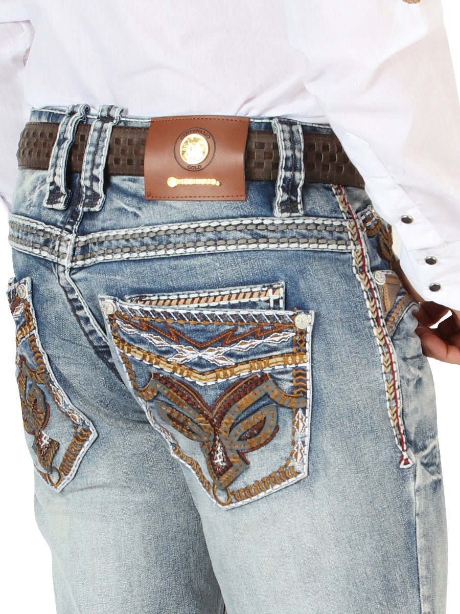 Centenario Men's Premium Denim Boot Cut Pants - Dark Blue 45530 - Diana Zapateria Inc