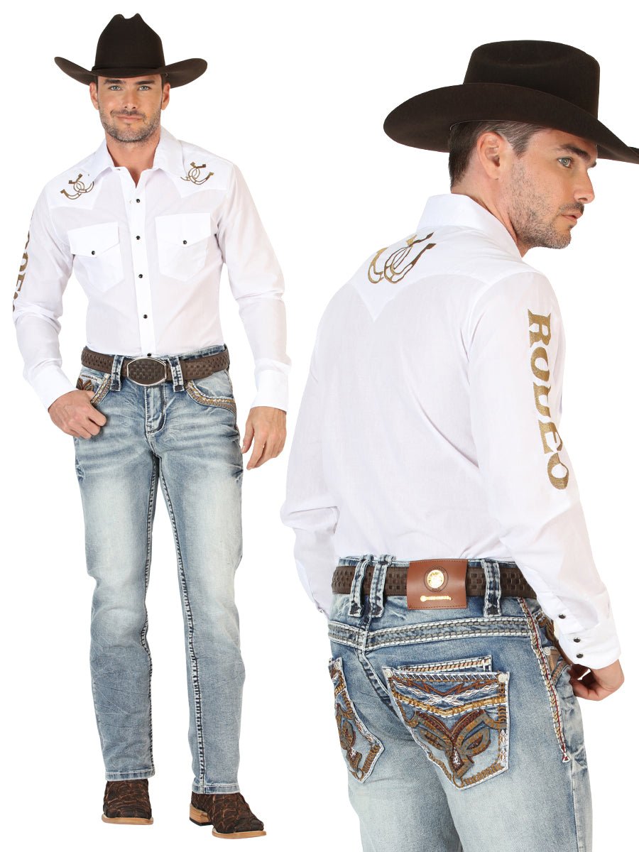 Centenario Men's Premium Denim Boot Cut Pants - Dark Blue 45530 - Diana Zapateria Inc