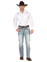 Centenario Men's Premium Denim Boot Cut Pants - Dark Blue 45530 - Diana Zapateria Inc