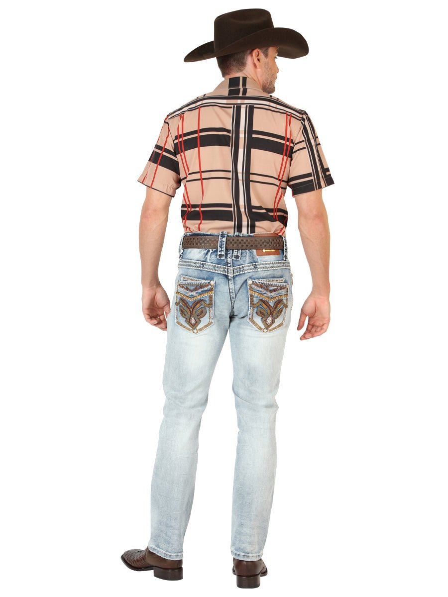 Centenario Men's Premium Denim Boot Cut Pants - Light Blue 45531 - Diana Zapateria Inc