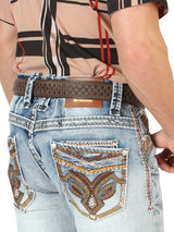 Centenario Men's Premium Denim Boot Cut Pants - Light Blue 45531 - Diana Zapateria Inc