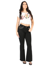 Centenario Women's Black Bootcut Denim Jeans 45543 - Diana Zapateria Inc