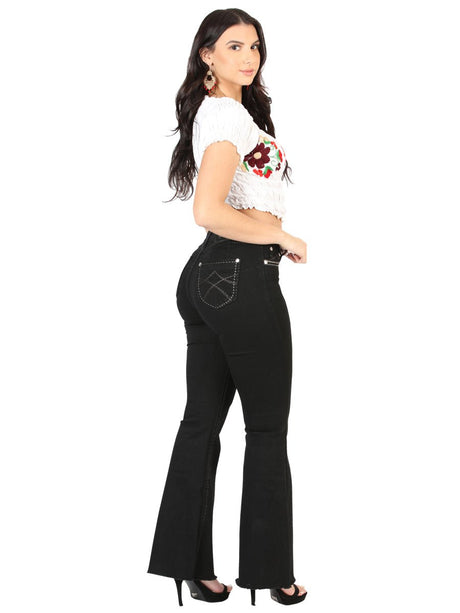 Centenario Women's Black Bootcut Denim Jeans 45543 - Diana Zapateria Inc
