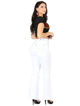 Centenario Women's White Bootcut Denim Jeans 45545 - Diana Zapateria Inc