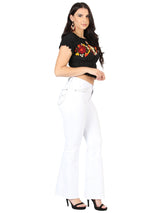 Centenario Women's White Bootcut Denim Jeans 45545 - Diana Zapateria Inc