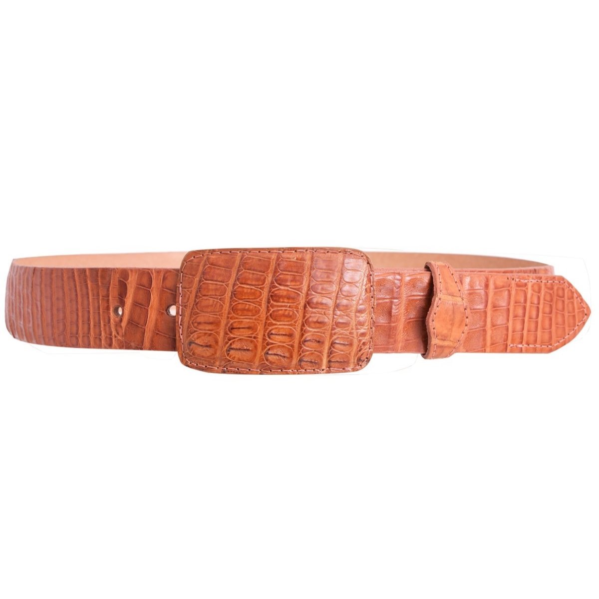 Cinto Vaquero de Panza de Cocodrilo Caiman Original Color Cafe Difuminado - Los Altos Boots main image 1
