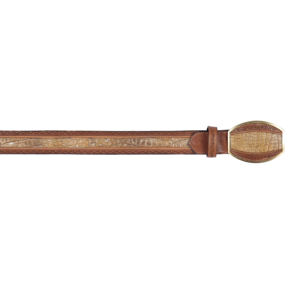 Cinto Casual de Cocodrilo Caiman Panza Original Color Piedra del Sahara - Los Altos Boots - Los Altos Boots