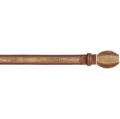 Cinto Casual de Cocodrilo Caiman Panza Original Color Piedra del Sahara - Los Altos Boots - Los Altos Boots