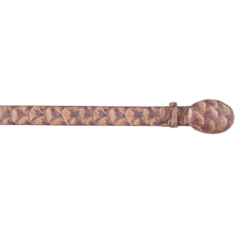 Genuine Piraruccu Cowboy Belt Matte Mink Color - Los Altos Boots - Front View