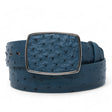 Genuine Ostrich Leather Western Belt Blue Jean Color - Los Altos Boots - Back View