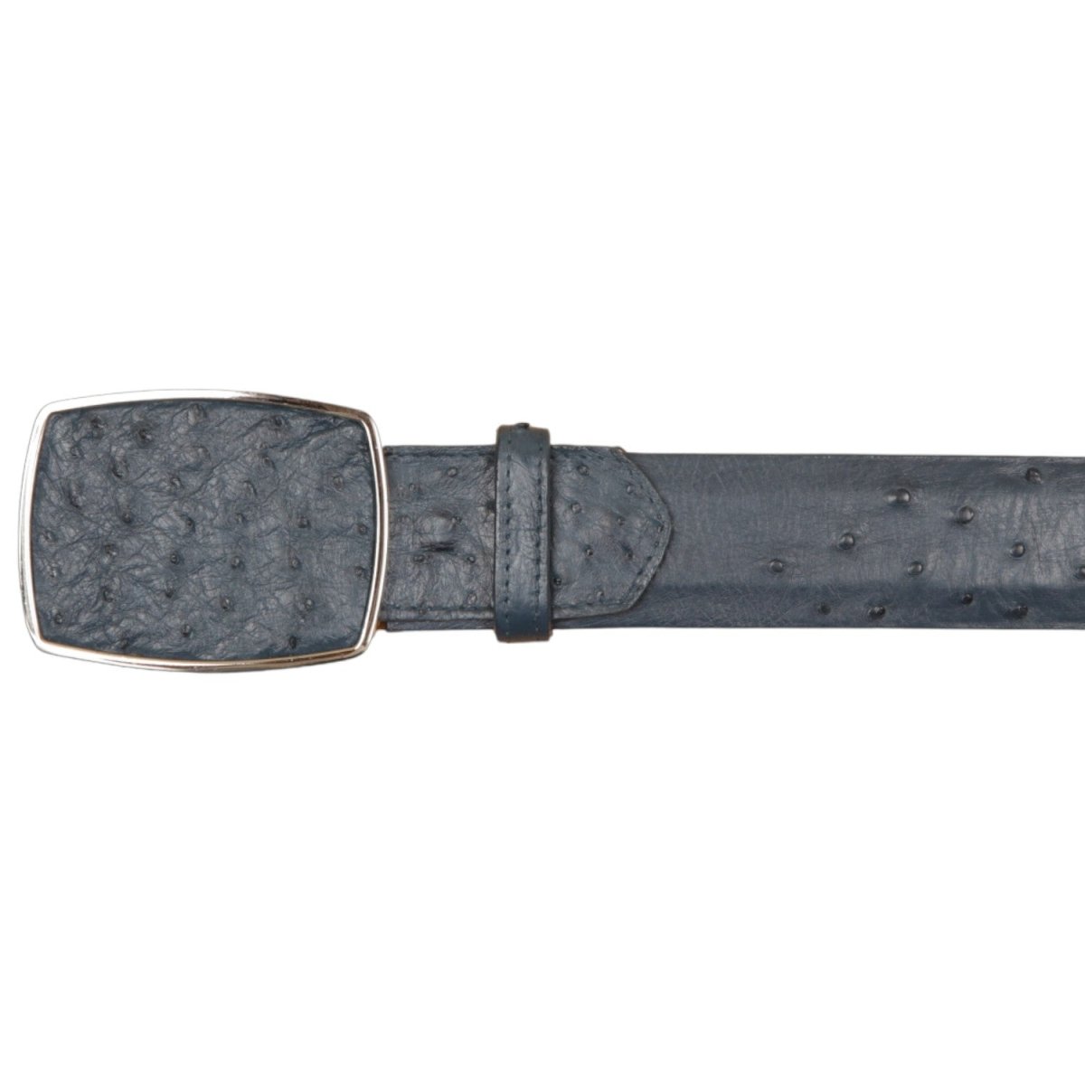 Cinto Vaquero de Avestruz Original Color Azul Mezclilla - Wild West Boots - Wild West Boots