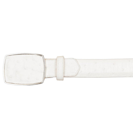 Cinto Vaquero de Avestruz Original Color Blanco - Wild West Boots - Wild West Boots