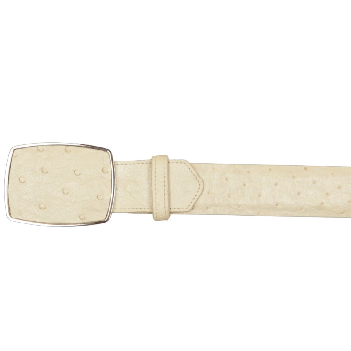 Cinto Vaquero de Avestruz Original Color Hueso - Wild West Boots - Wild West Boots