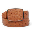 Genuine Ostrich Leather Western Belt Honey Color - Los Altos Boots - Front View