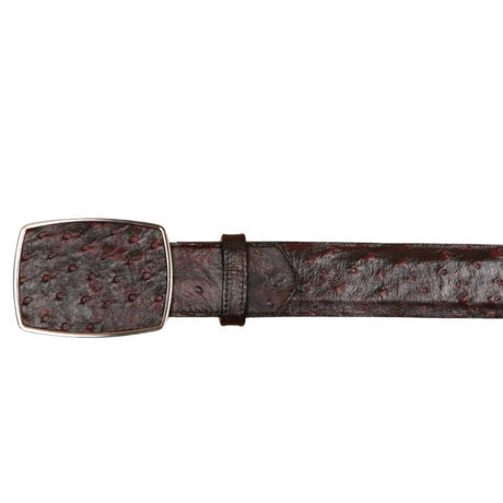 Cinto Vaquero de Avestruz Original Color Negro Rojizo - Wild West Boots - Wild West Boots