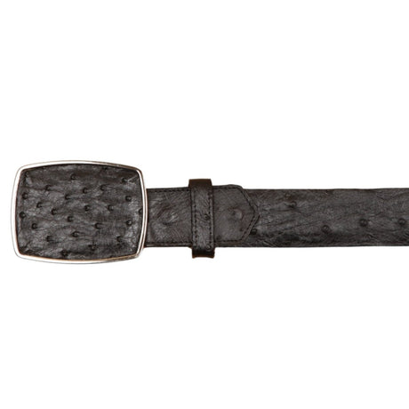 Cinto Vaquero de Avestruz Original Color Negro - Wild West Boots - Wild West Boots