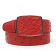 Genuine Ostrich Leather Western Belt Red Color - Los Altos Boots - Front View