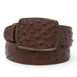 Genuine Ostrich Leather Western Belt Tabacco Color - Los Altos Boots - Front View
