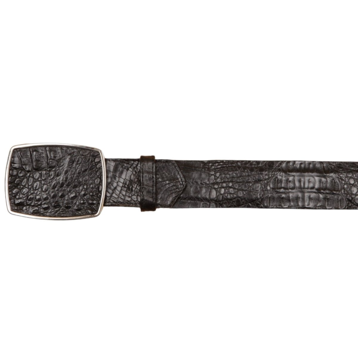 Cinto Vaquero de Cocodrilo Caiman Original Color Negro - Wild West Boots - Wild West Boots