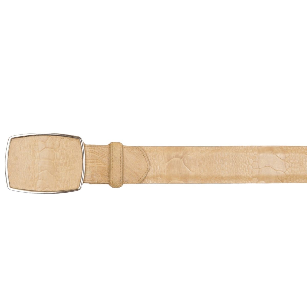 Cinto Vaquero de Pata de Avestruz Original Color Arena - Wild West Boots - Wild West Boots