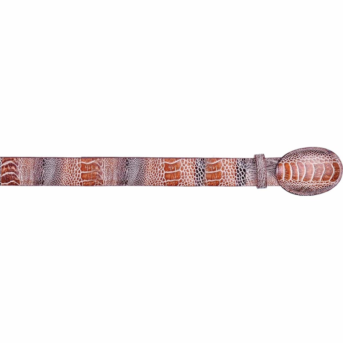 Cinto Vaquero de Pata de Avestruz Original Color Cognac Rustico - Los Altos Boots - Los Altos Boots