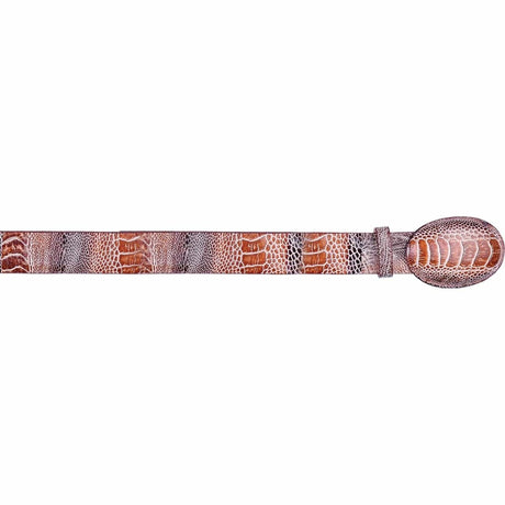 Cinto Vaquero de Pata de Avestruz Original Color Cognac Rustico - Los Altos Boots - Los Altos Boots