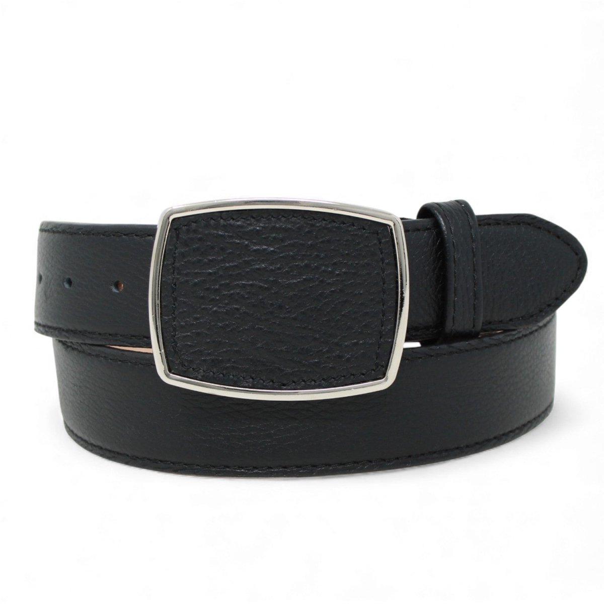 Cinto Vaquero de Piel Original Color Negro Hebilla Metal - La Careta - La Carreta