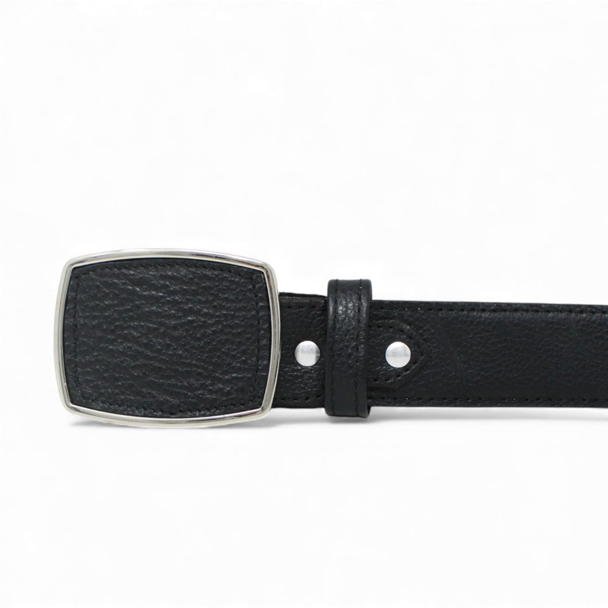 Cinto Vaquero de Piel Original Color Negro Hebilla Metal - La Careta - La Carreta